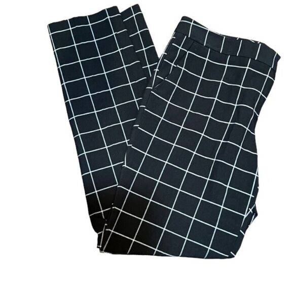 Vince Camuto Women's Grid Pattern Black Trousers Size 6 - Picture 1 of 8
